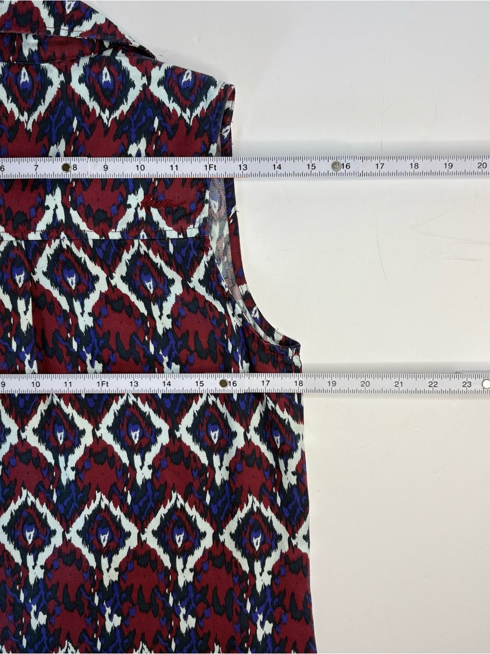 KAVU Zilla Dress Tencel Sleeveless Ikat Geometric Gorpcore Naturecore Size S - Picture 5 of 7